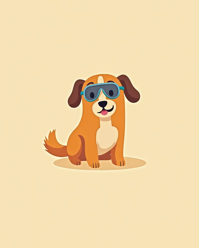 보호용 안경을 쓴 강아지