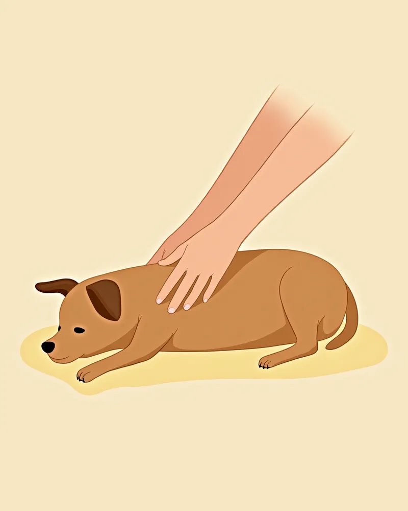강아지 흉부 압박 시 올바른 손 위치