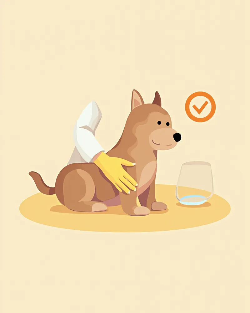 강아지 무릎 관절 수술 개념을 보여주는 일러스트