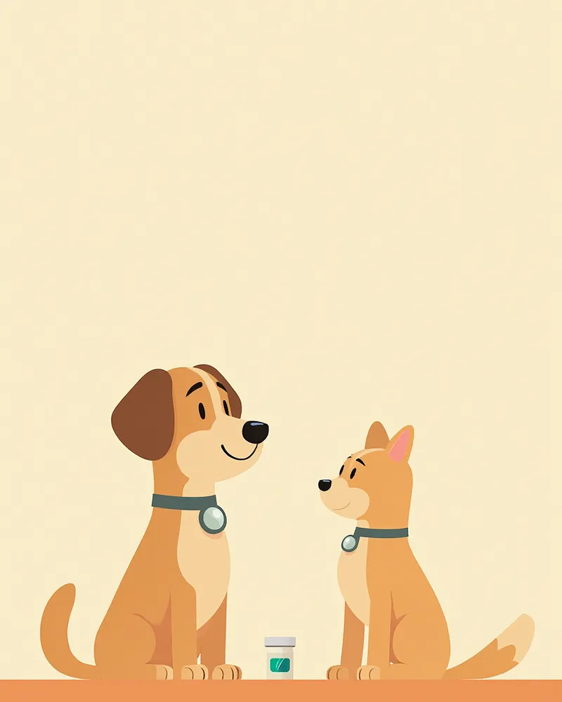 약을 먹고 있는 강아지