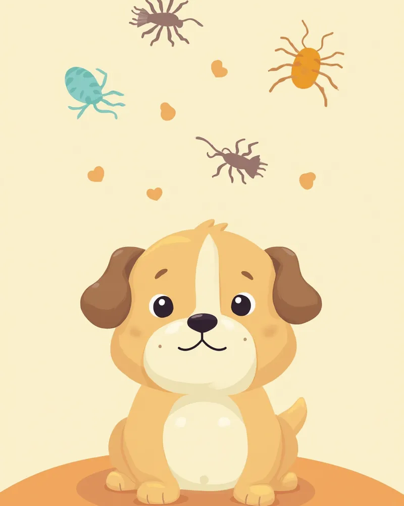 강아지에게 흔한 4가지 장내 기생충 일러스트
