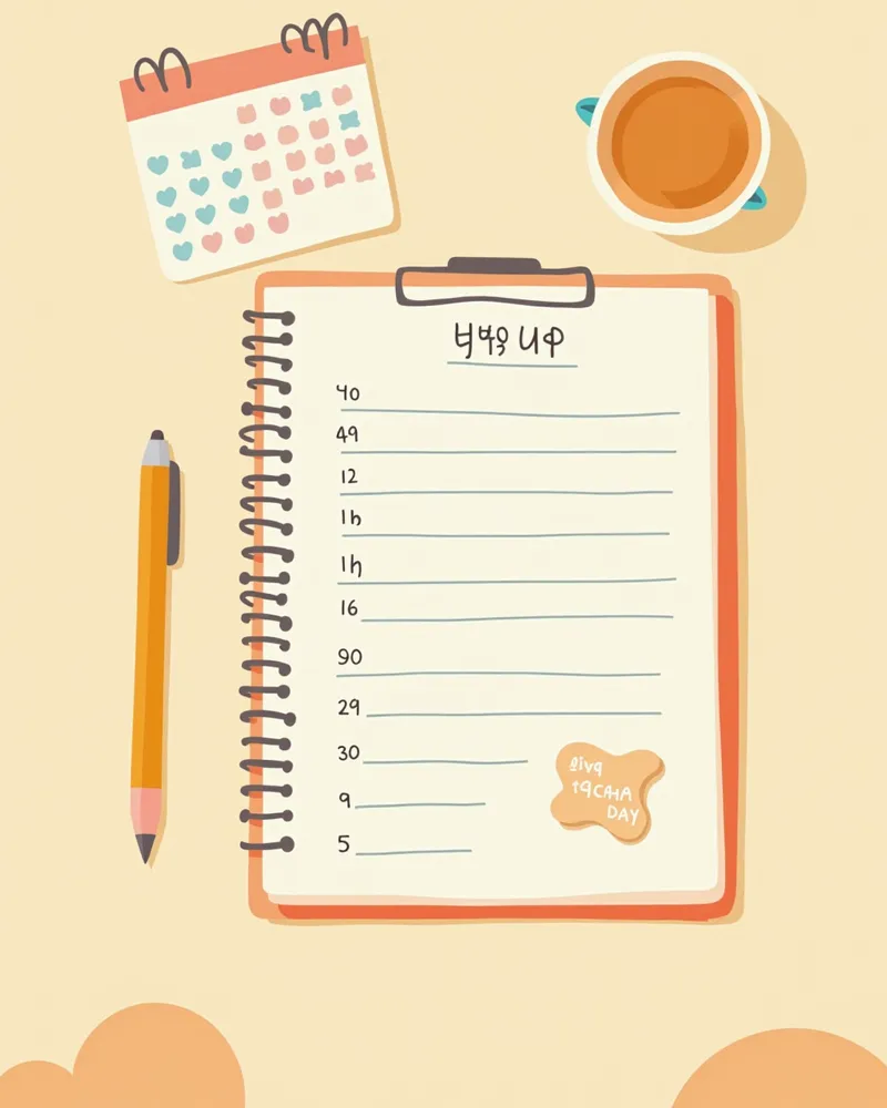 강아지의 백신 접종 기록을 관리하는 노트북과 캘린더