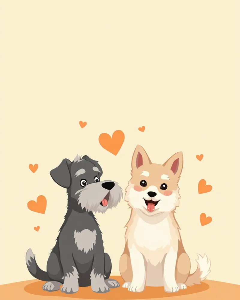 당뇨 주의 품종 강아지들 일러스트