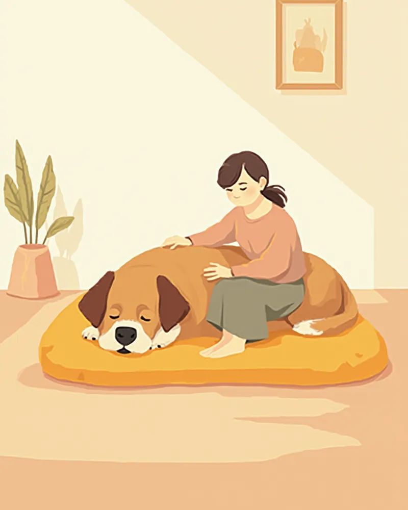 집에서 편안하게 쉬는 강아지