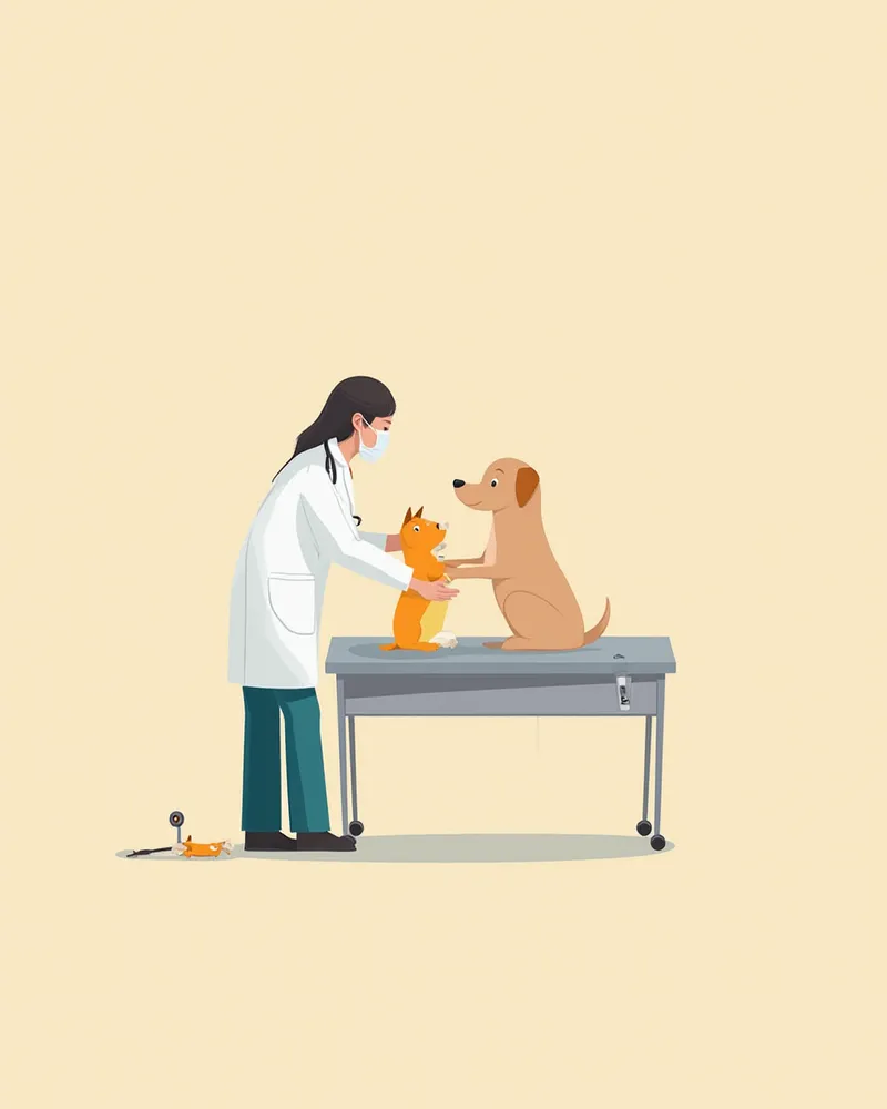 동물병원에서 강아지 신경계 검사를 진행하는 수의사