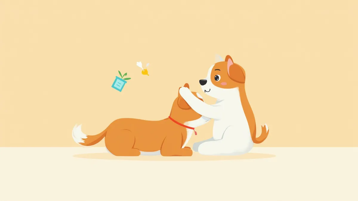 수의사가 강아지 구강 점막을 채취하는 모습