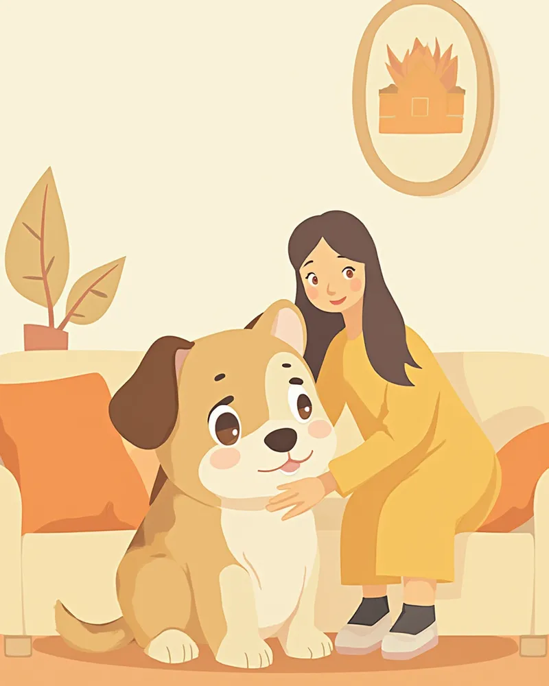 보호자가 강아지 눈곱을 닦아주는 모습