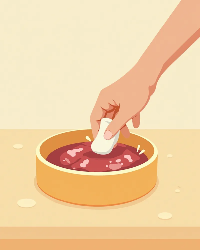 생식 조리 시 손 씻는 모습