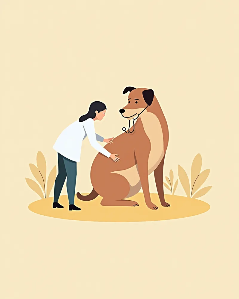 강아지 건강 이상 원인 진단을 위한 수의사 진찰 이미지