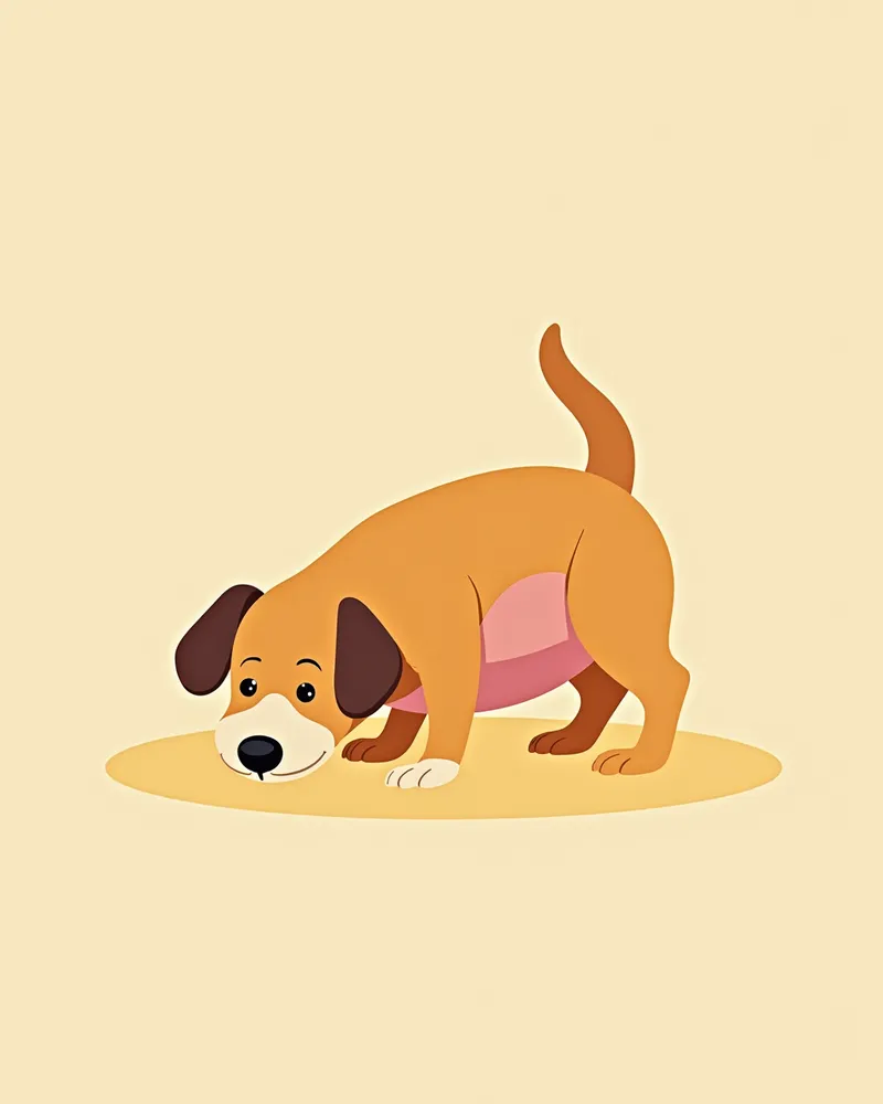 복부가 부은 강아지의 모습