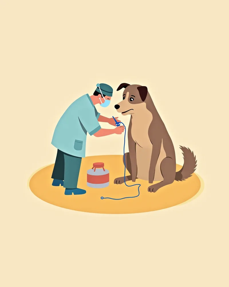 강아지 안검외반 수술 과정을 보여주는 의학적 일러스트