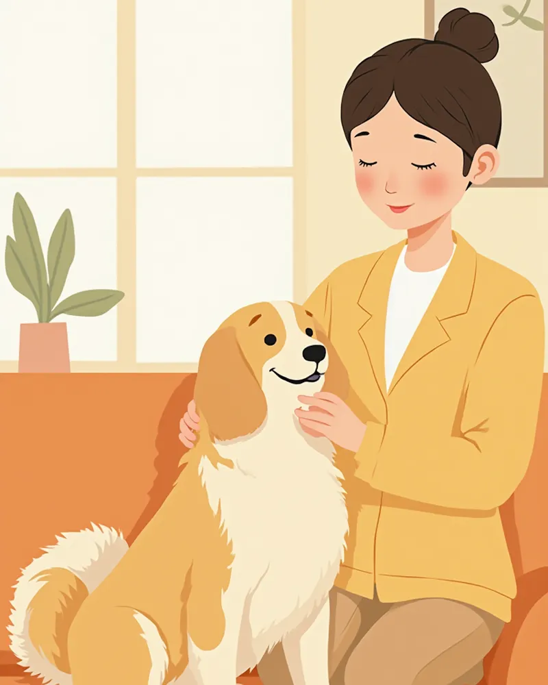 집에서 강아지에게 에를리히아감염증 약을 먹이는 보호자