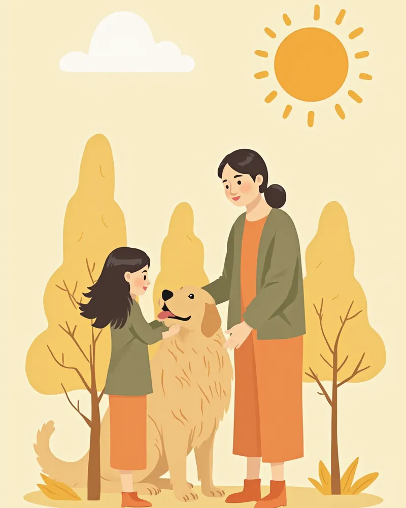 산책 후 강아지 털을 꼼꼼히 살피는 보호자