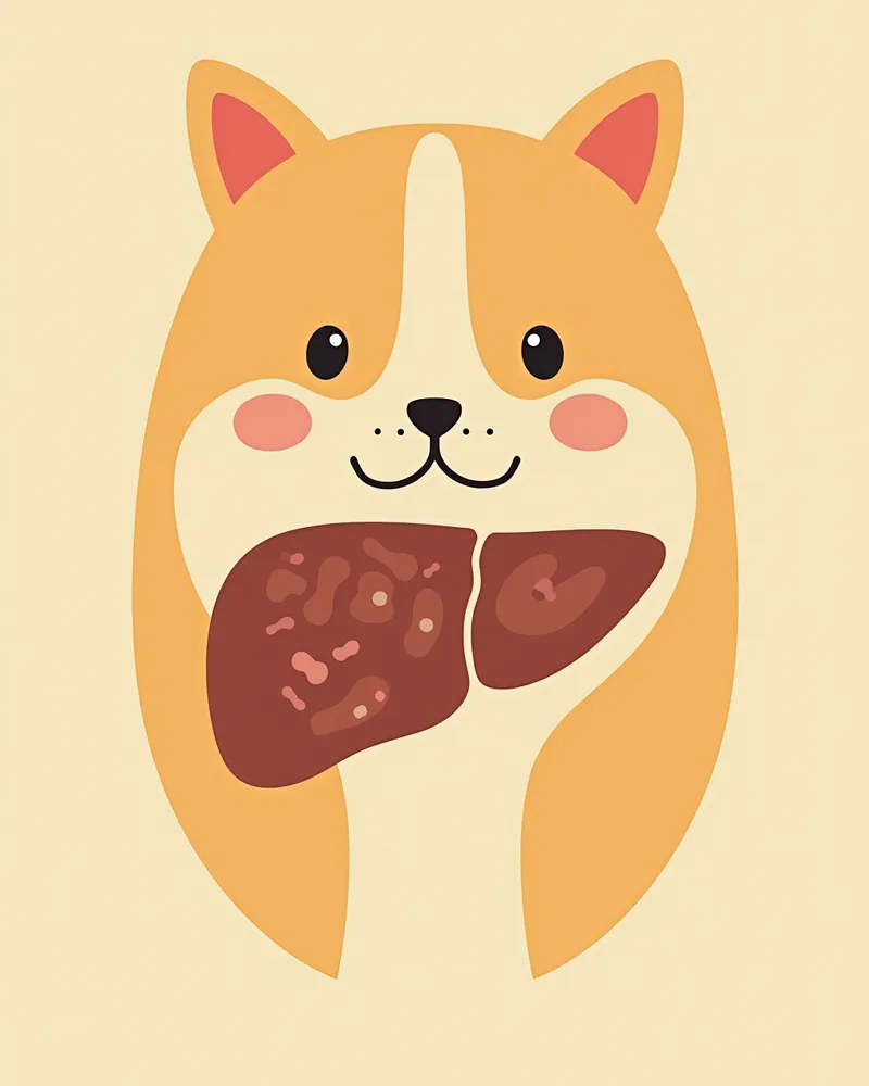 강아지 간세포 손상의 시각적 표현