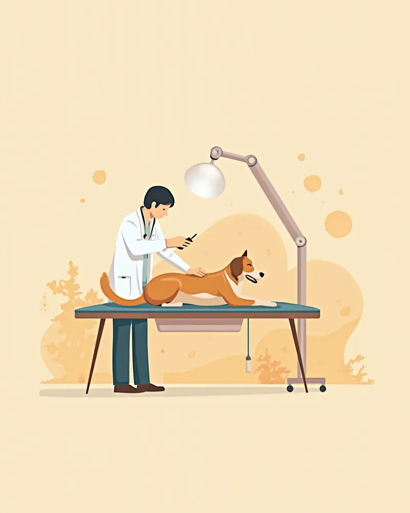 수의사가 반려견의 관절 부위에 주사를 놓고 있는 모습