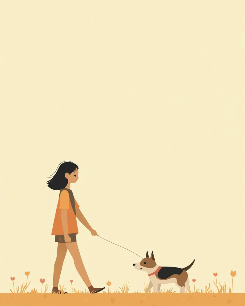 회복 후 보호자와 짧은 산책을 나선 암컷 강아지