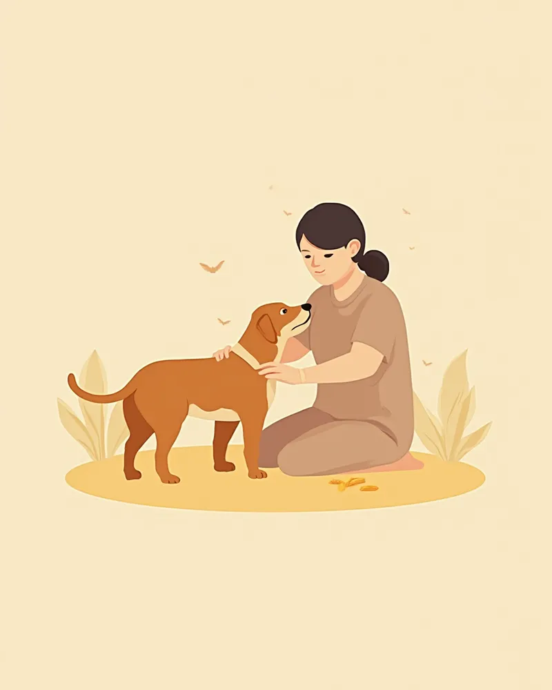 강아지 어깨뼈 사이에 스팟온 약을 떨어뜨리는 보호자 손