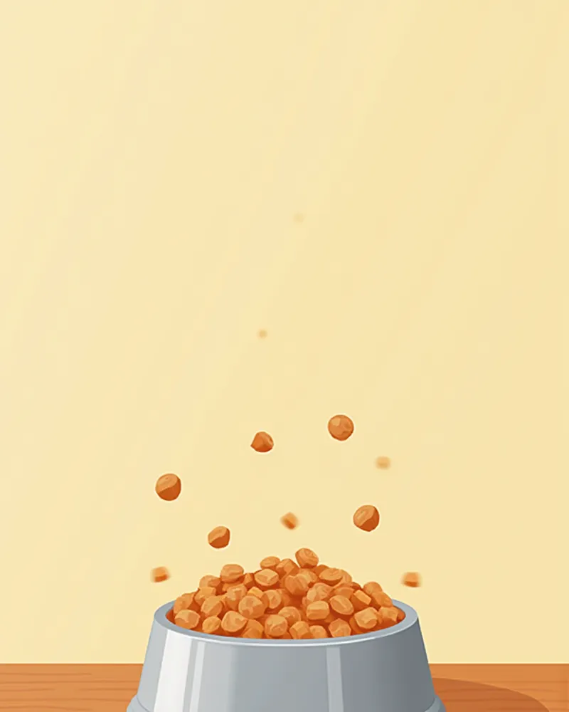 스테인리스 그릇에 담긴 가수분해 단백질 사료