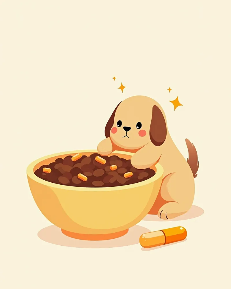 사료와 함께 급여하는 영양제 캡슐