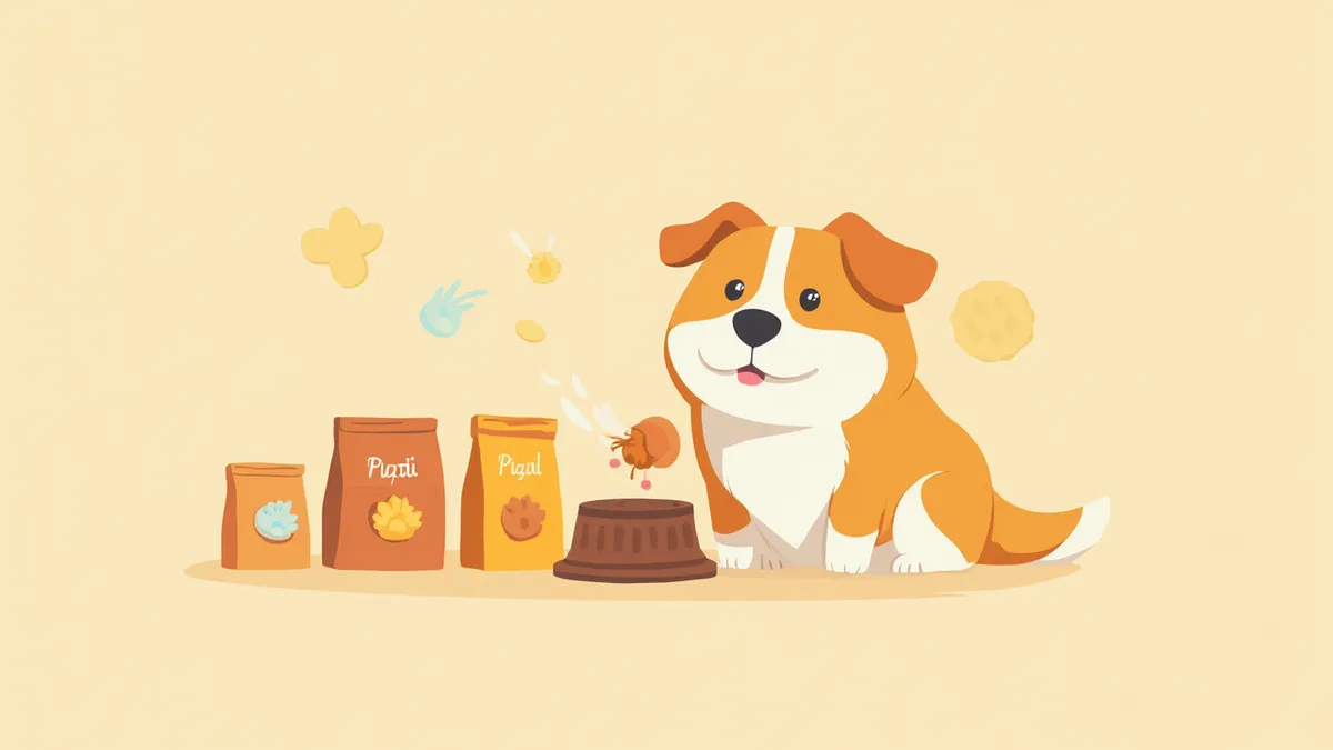 집에서 강아지 사료 샘플 패키지를 열어보는 보호자