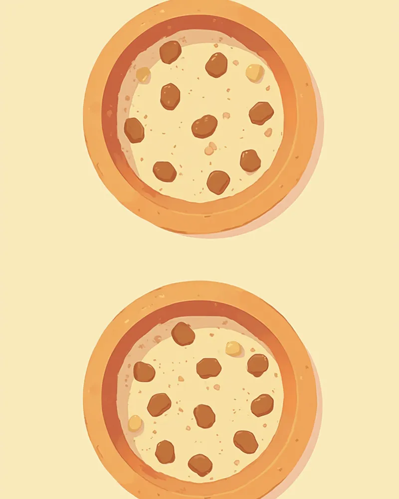 기존 사료와 새 사료를 비율에 맞게 섞어 담은 두 개의 사료 그릇