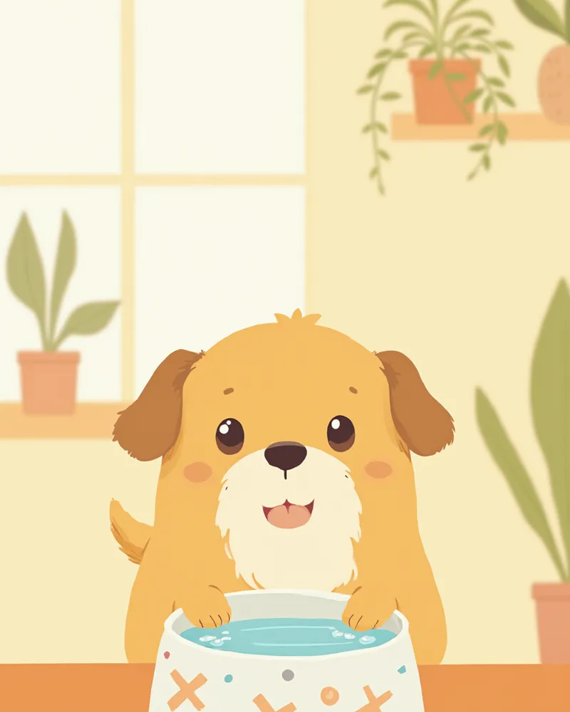 강아지 물 마시는 모습