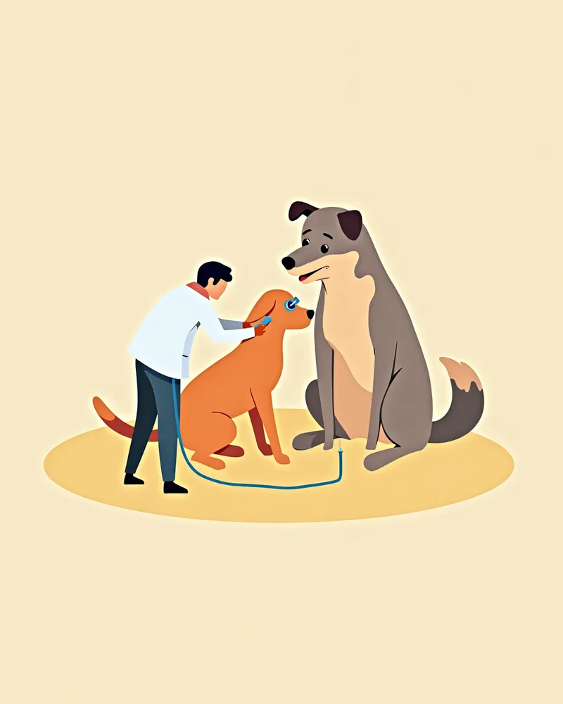 강아지 비강 내시경 검사 중인 수의사