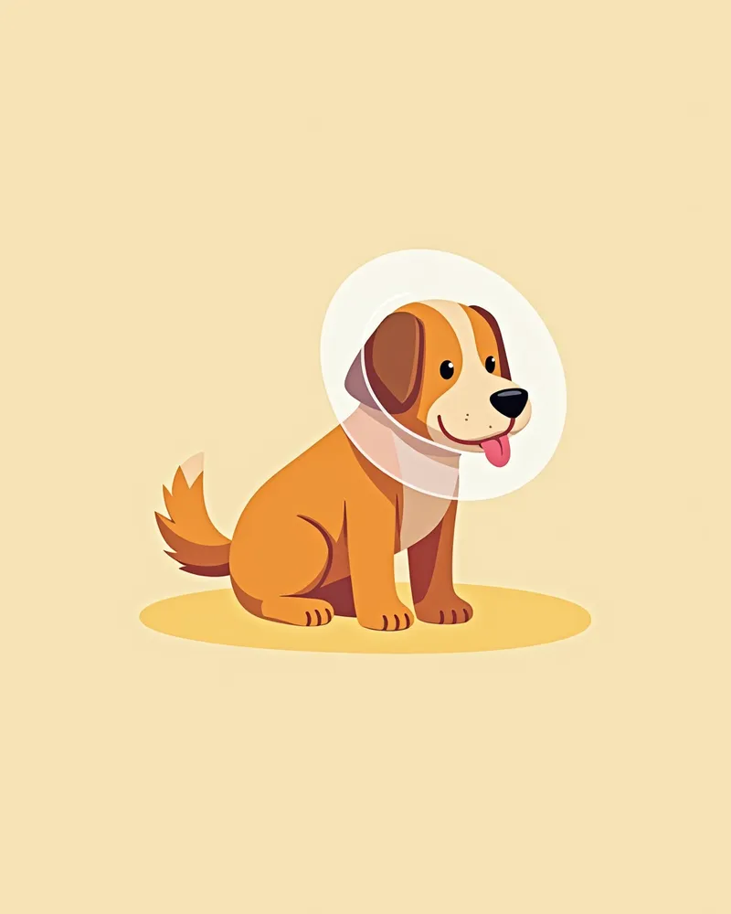 잇몸 수술 후 회복 중인 강아지