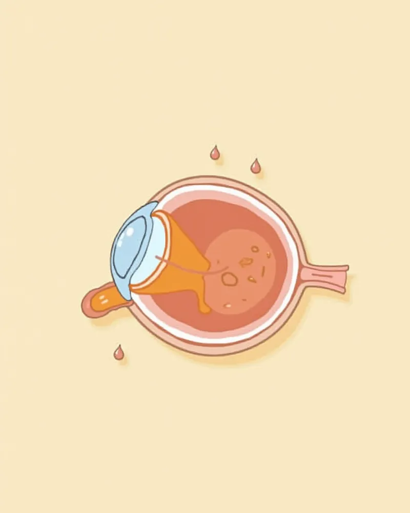 눈의 수분 배출 경로가 막힌 해부도