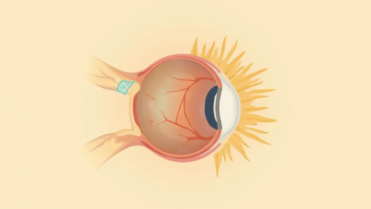 강아지 녹내장의 안압 상승 구조 일러스트
