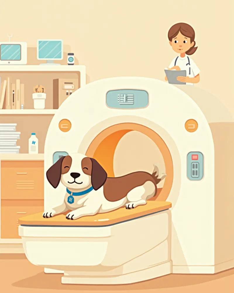 MRI 검사를 받는 강아지