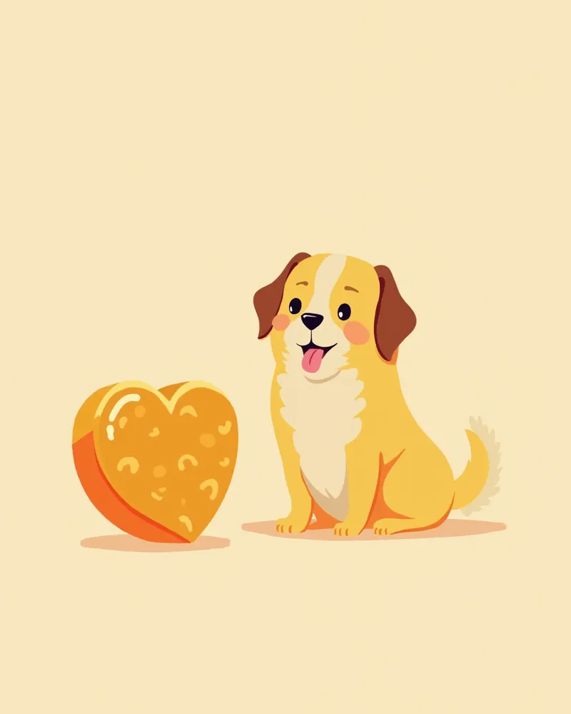 경구형 심장사상충약과 강아지 일러스트