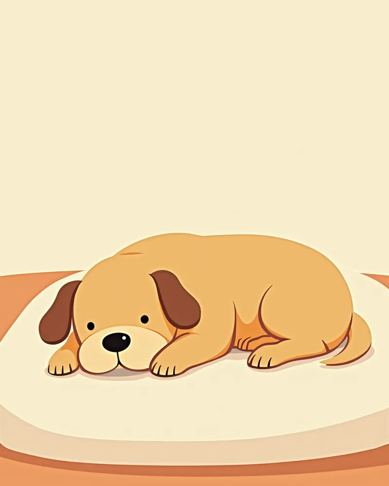 조용한 환경에서 편안히 쉬는 강아지