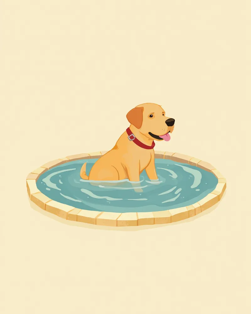 재활 수영을 하고 있는 래브라도 리트리버