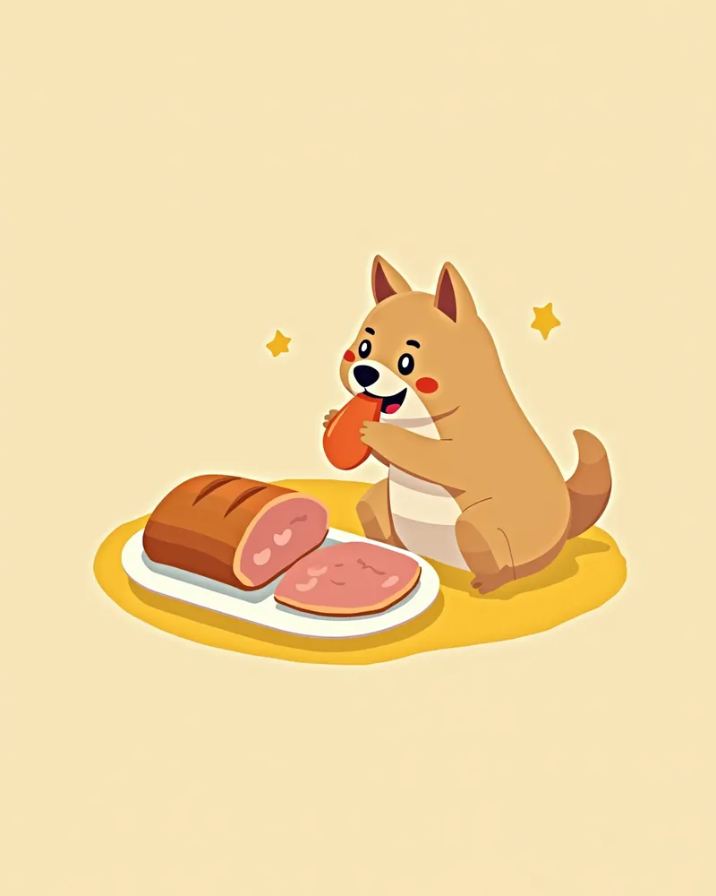 삶은 닭가슴살을 먹는 강아지