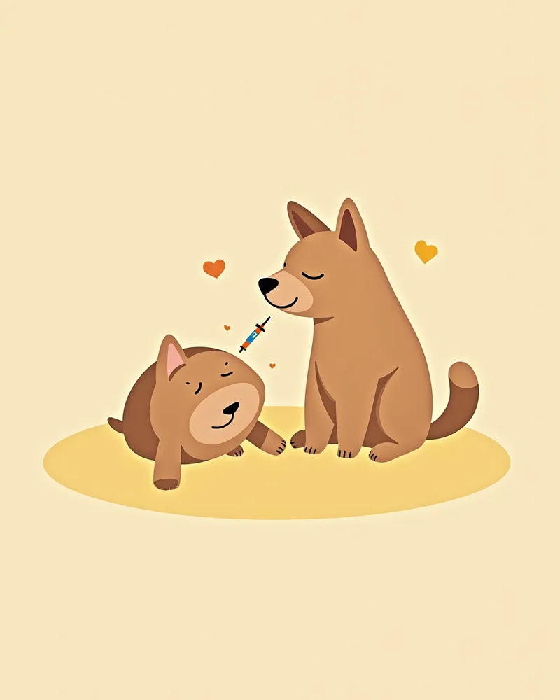 강아지가 인슐린 주사를 맞는 모습