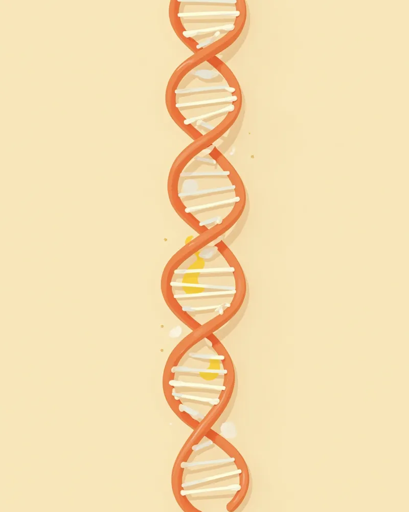 박스어드와 도베르만 핀셔의 비대성 심근병증과 관련된 유전자 변이를 보여주는 DNA 구조도
