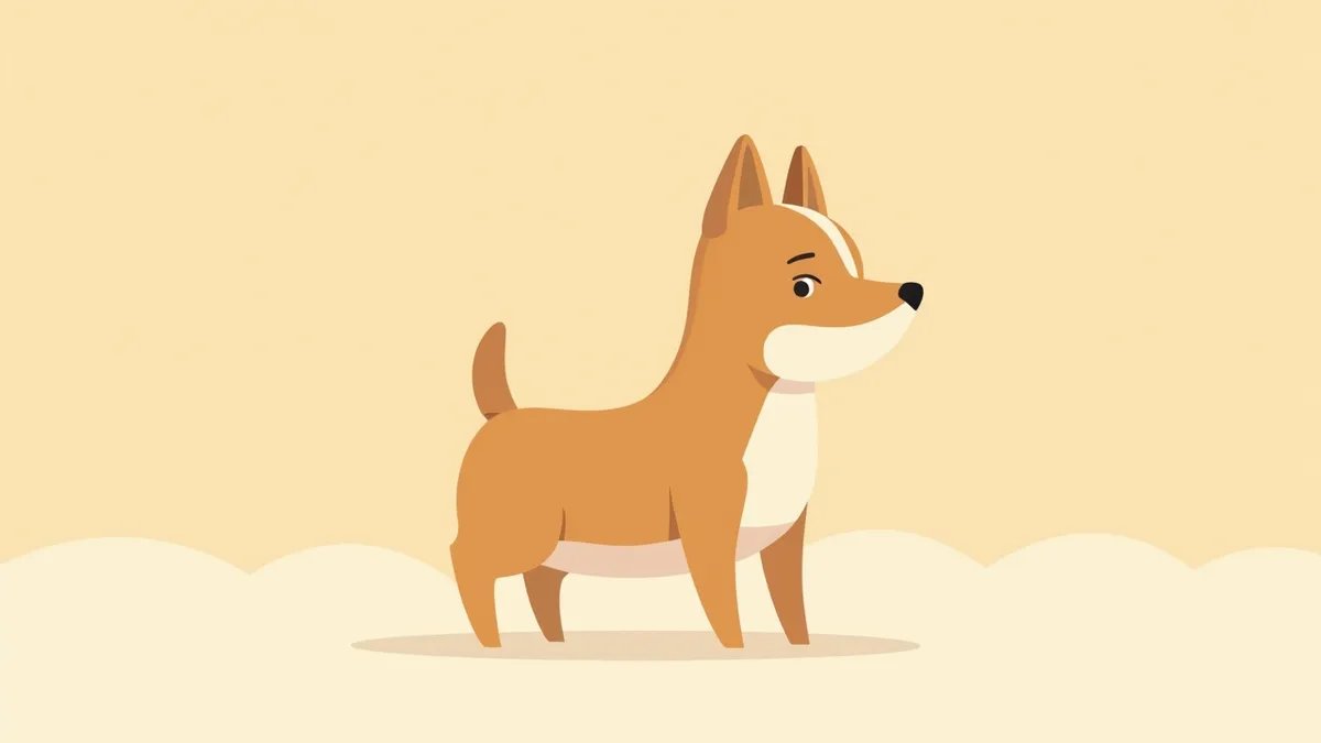 이상적인 체형을 가진 강아지의 옆모습