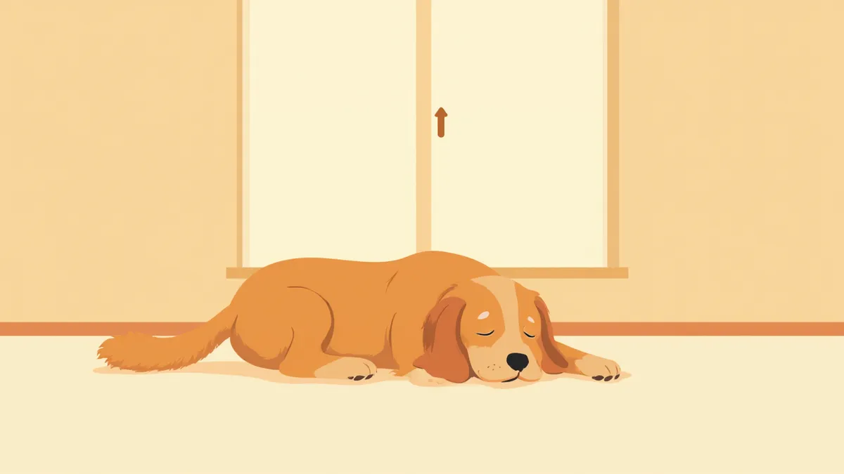 기력이 없어 보이는 강아지