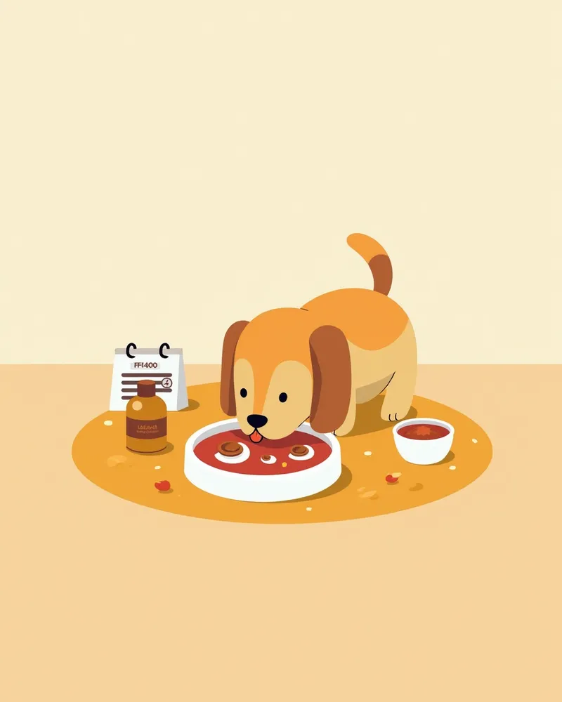 강아지 인슐린종 가정 관리 중인 식사 장면