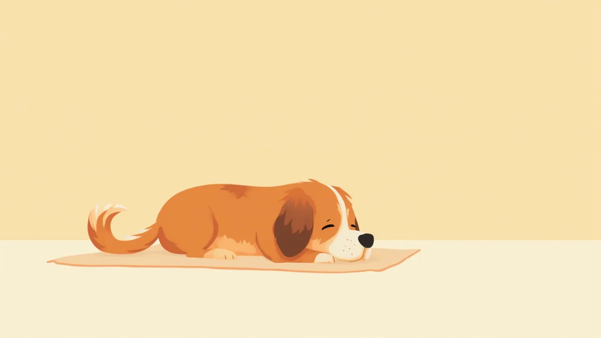 무기력하게 누워 있는 강아지 — 인슐린종 초기 증상