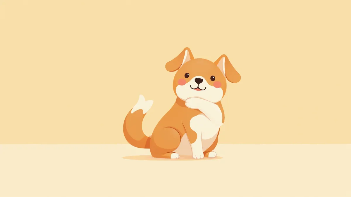 거실에서 뒷발로 목 부위를 긁고 있는 강아지