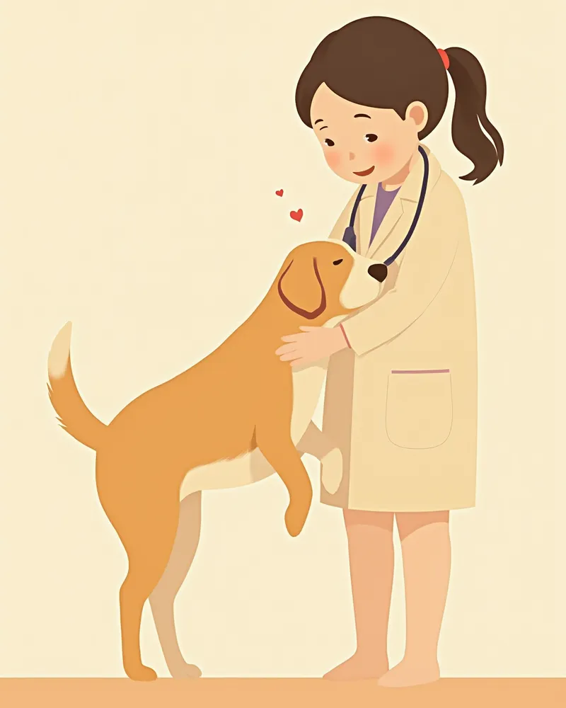 수의사가 강아지의 잇몸 상태를 확인하는 모습