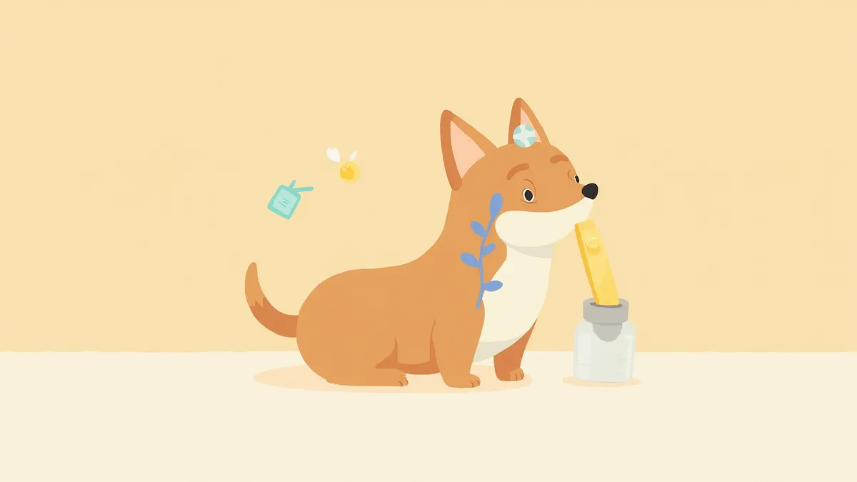 수의사가 강아지 잇몸과 눈을 검진하는 모습