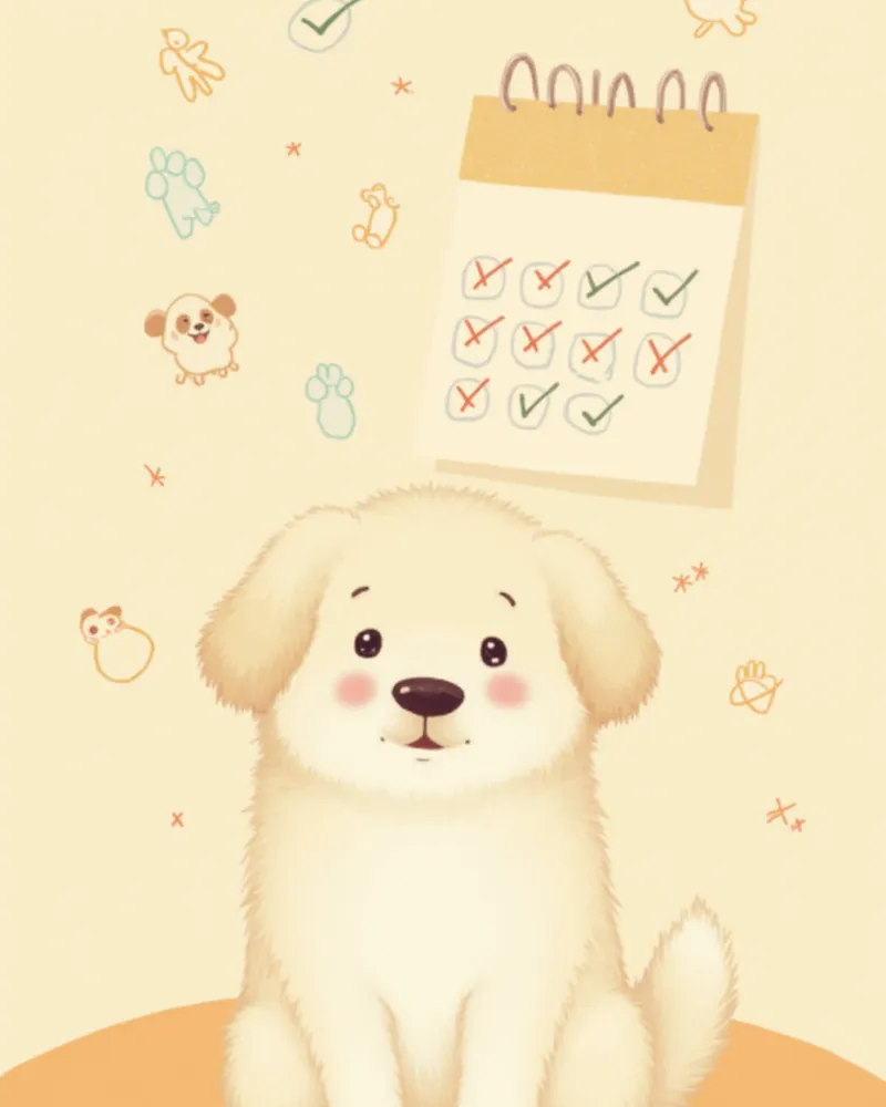 노령견 정기 검진 일정 일러스트