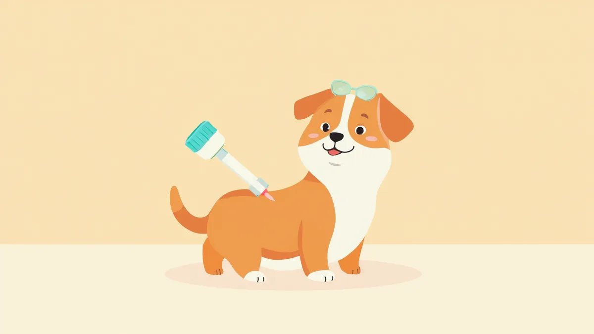 동물병원에서 레이저 치료를 받고 있는 강아지