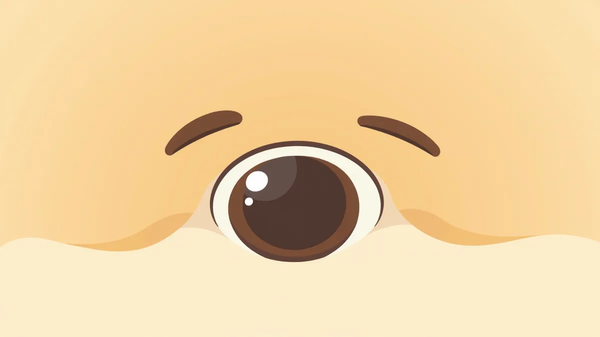 강아지 눈의 앞부분에 탈구된 렌즈가 보이는 의학적 이미지