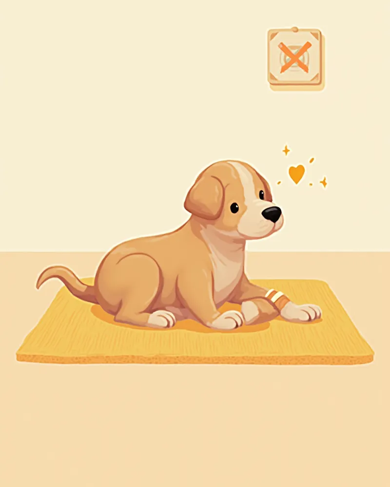 보호자에게 다리 검사를 받는 강아지