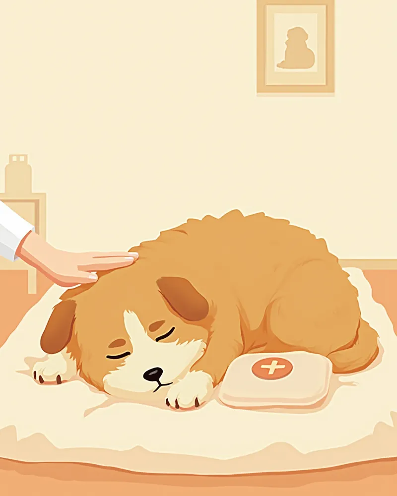 집에서 편하게 안정을 취하고 있는 강아지