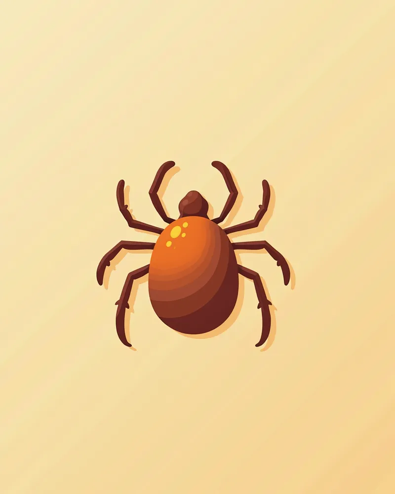 A close-up shot of a tick attached to a dog's skin